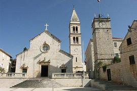  Supetar - Church of St. Mary Annunciation and Leroj the clock tower 