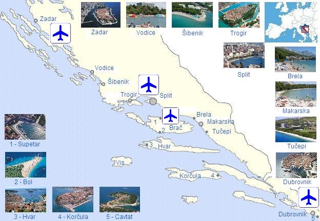 Traveling by aeroplane to Dalmatia airports